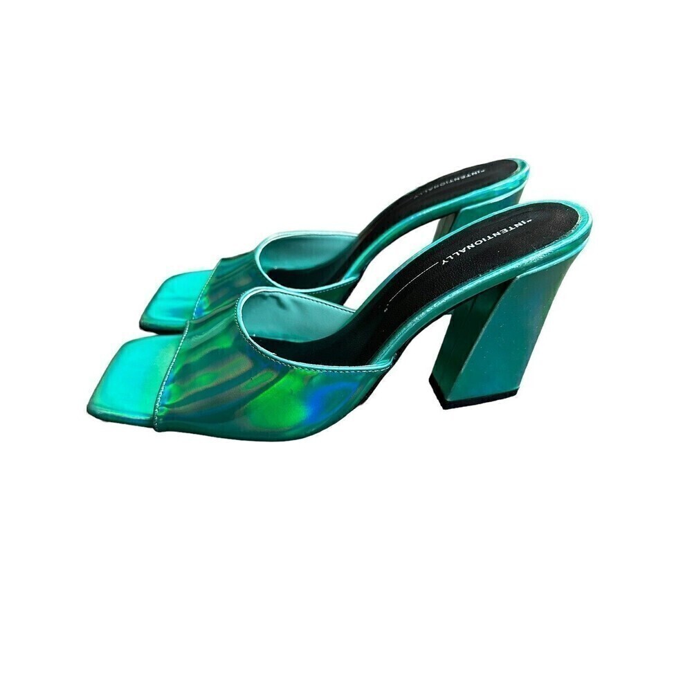 INTENTIONALLY BLANK x REVOLVE Metallic Jackson Mule in Teal Size 41. US 10 - Picture 7 of 12